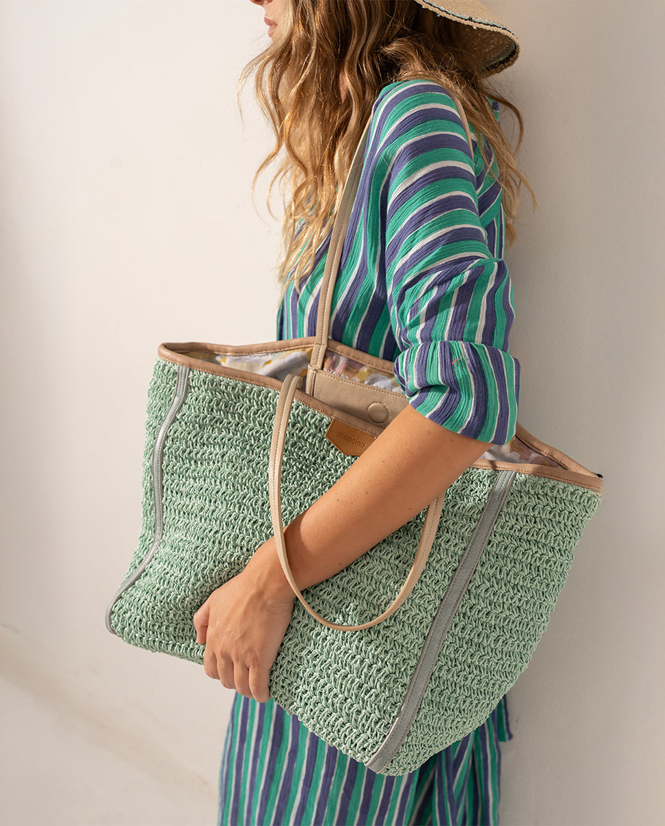 abbacino-capazo-rafia-turquesa-shopper-verano image 2