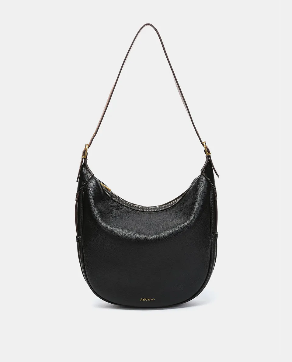 abbacino-bolso-de-hombro-hobo-en-materiales-reciclados-negro image 1