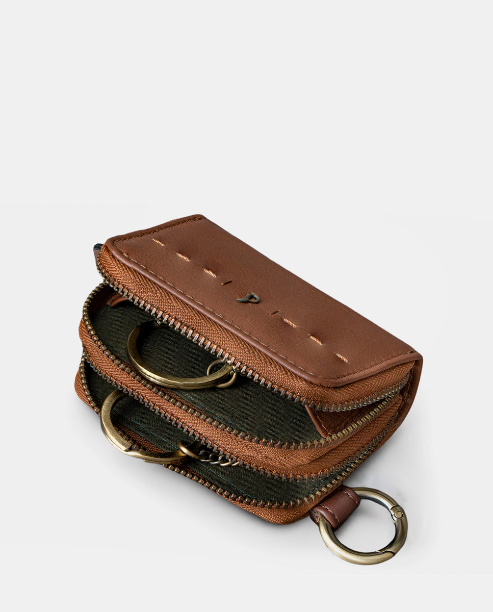 monedero-de-mujer-abbacino-de-piel-cognac-con-doble-cremallera-y-anilla-para-lla image 2