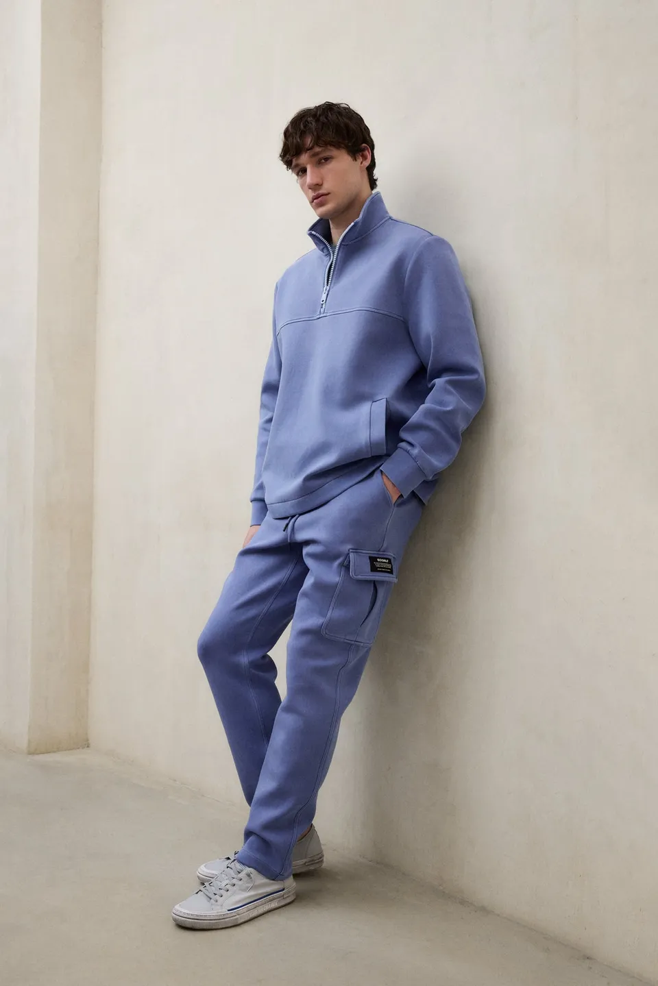 ecoalf-pantalones-mara-azul-neopreno-de-algod-n-org-nico-fit-recto-y-bolsillo-ca image 1