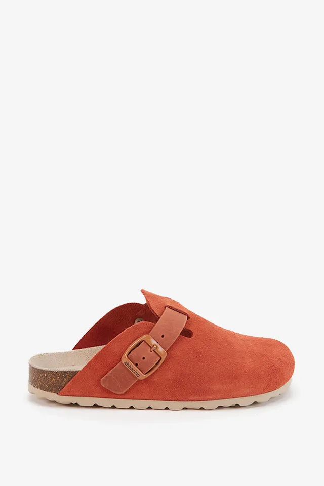 abbacino-zueco-en-serraje-naranja-mujer image 1
