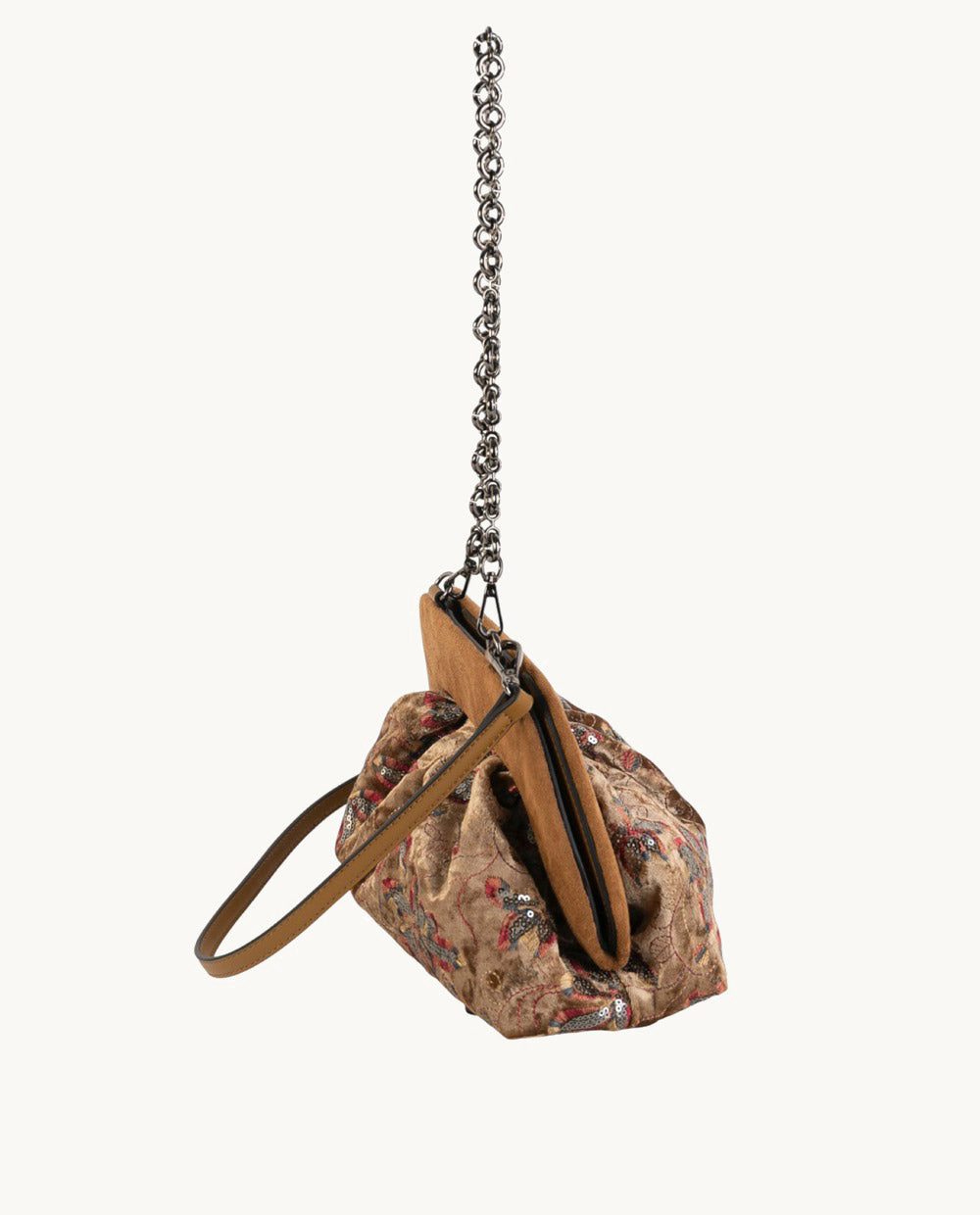 kbas-clutch-de-flores-de-textil-coctel-merito-color-camel image 2