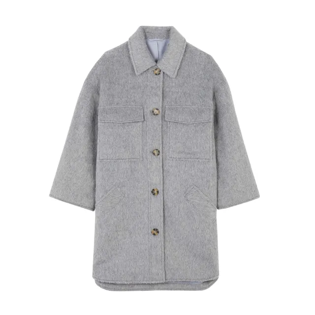 parfois-abrigo-de-pelo-cierre-de-botones-mujer-gris image 1