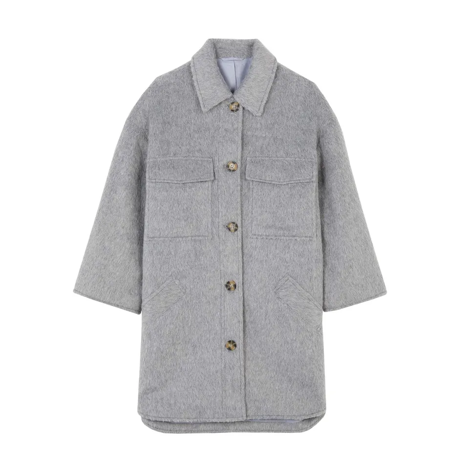 parfois-abrigo-de-pelo-cierre-de-botones-mujer-gris image 1