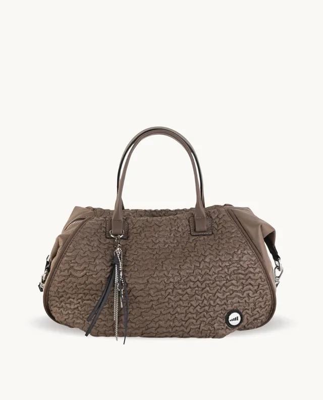 bolso-bowling-kbas-urban-spiga-de-piel-sint-tica-taupe-40-x-22-x-21-cm image 1