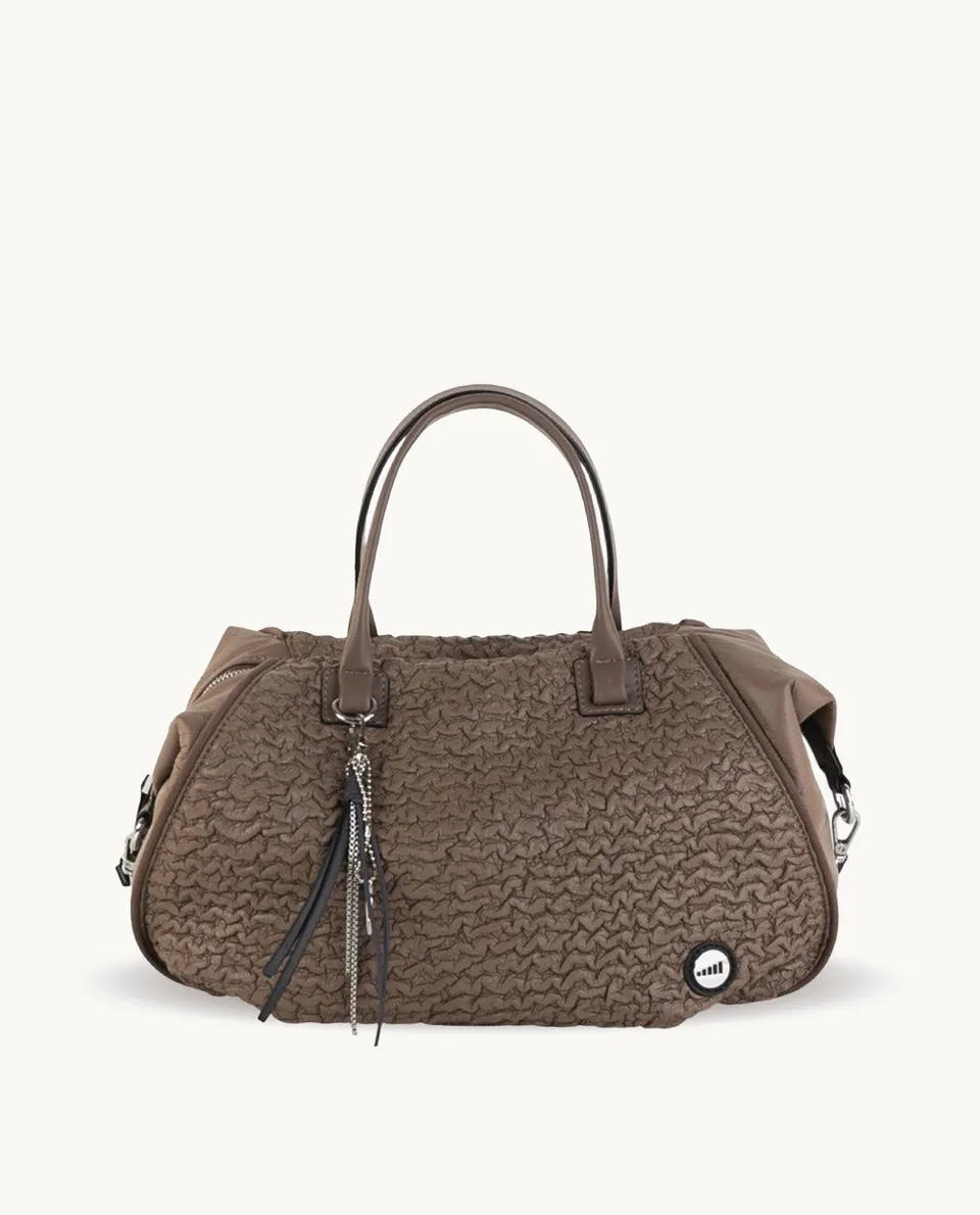 bolso-bowling-kbas-urban-spiga-de-piel-sint-tica-taupe-40-x-22-x-21-cm image 1