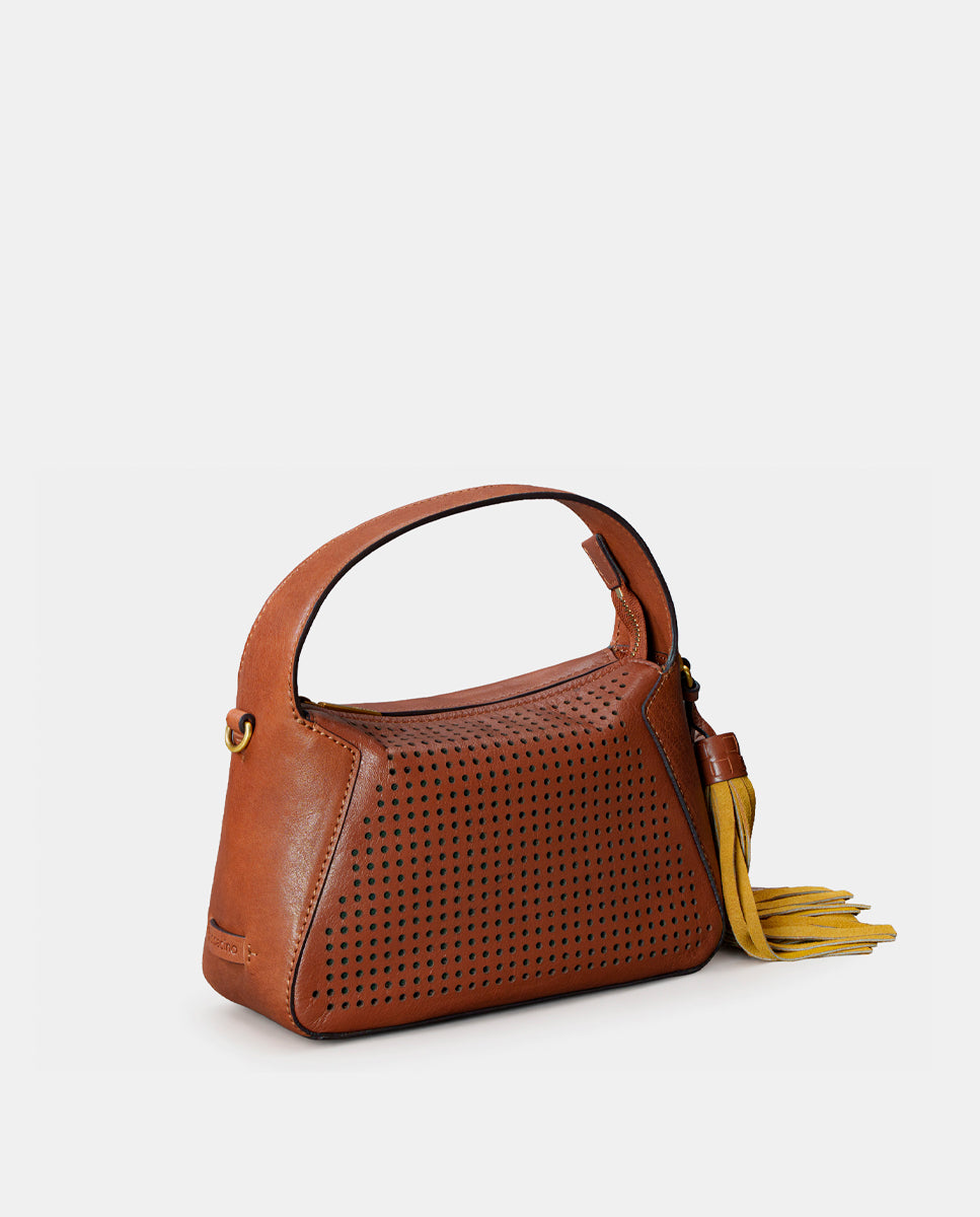 abbacino-bolso-de-mano-piel-troquelada-cognac image 2