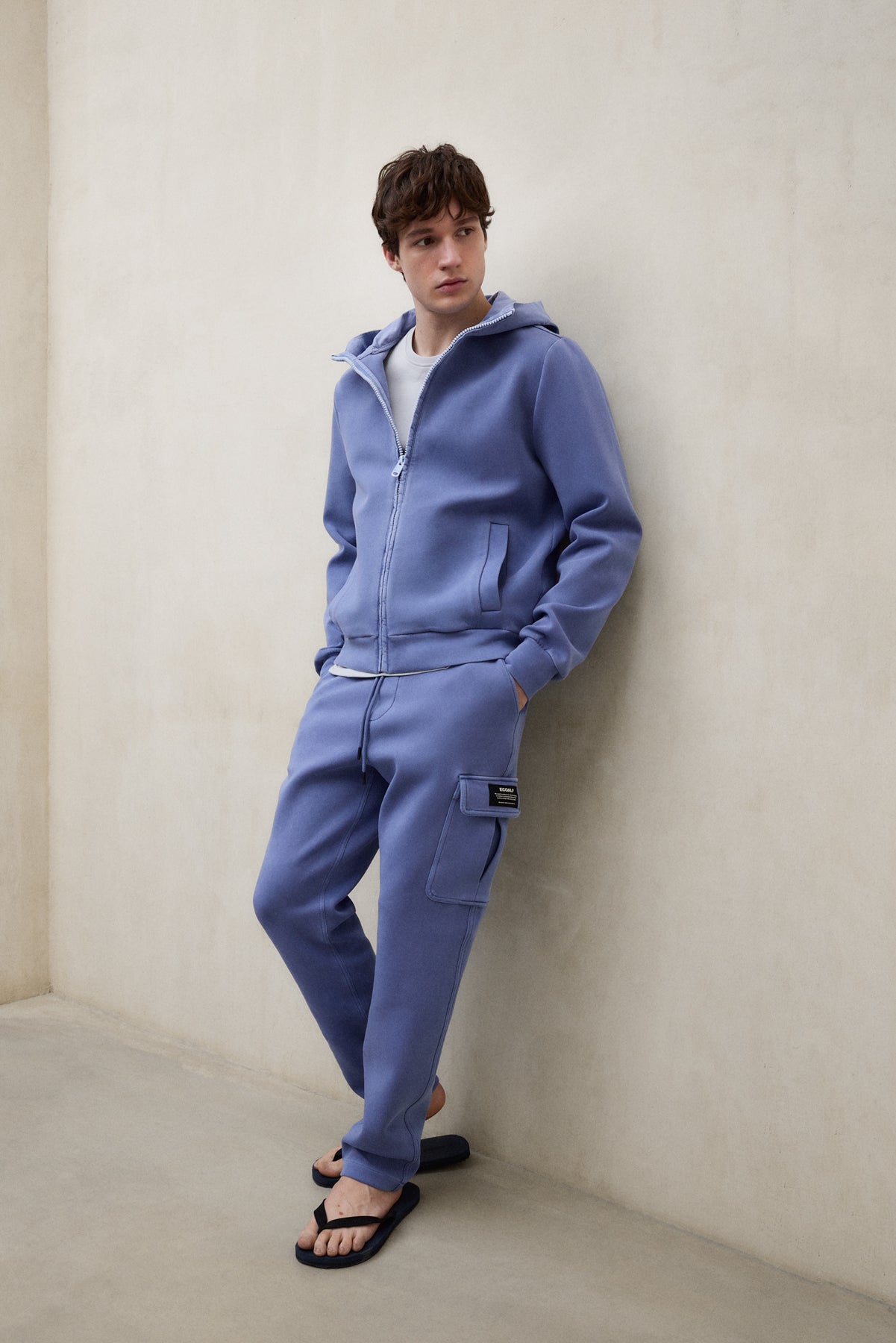 ecoalf-sudadera-de-neopreno-dylan-azul-capucha-y-cremallera-algod-n-org-nico image 3