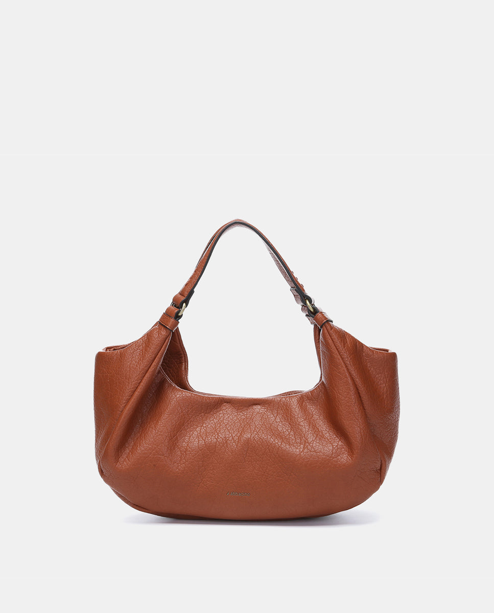 abbacino-bolso-de-mano-cognac-materiales-reciclados image 1