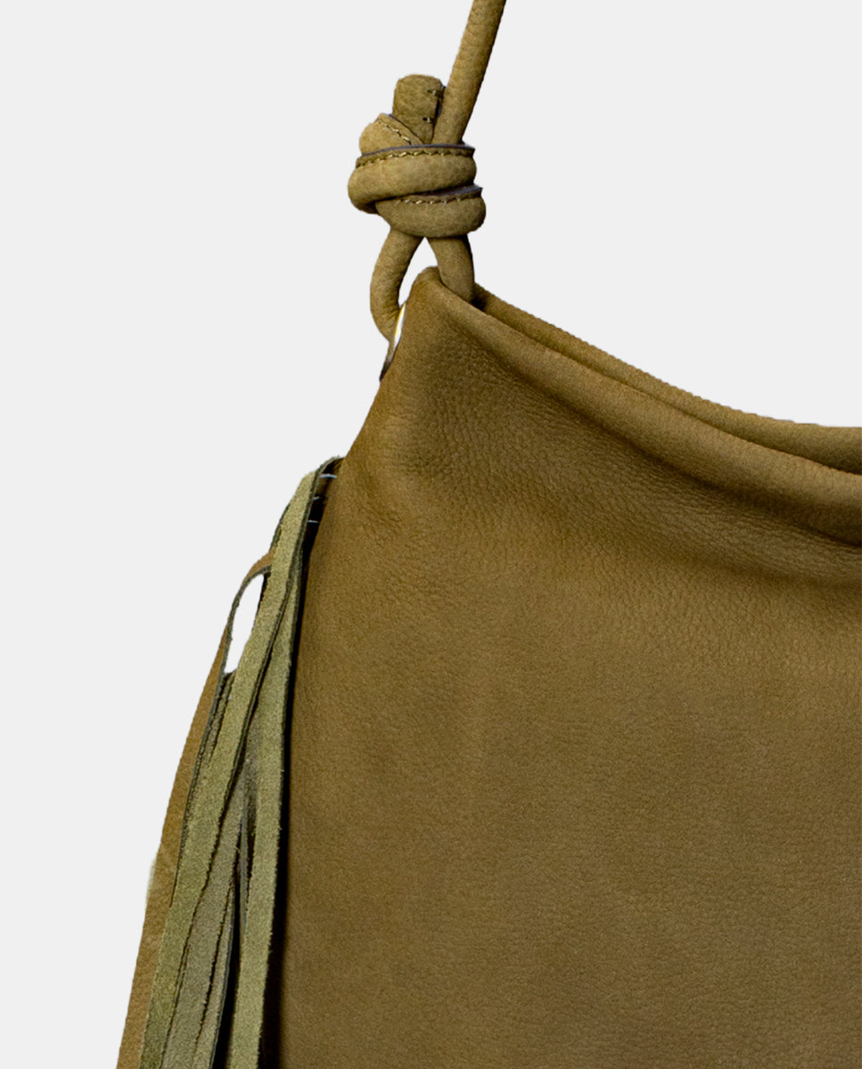 abbacino-bolso-de-hombro-en-piel-verde-con-flecos image 6