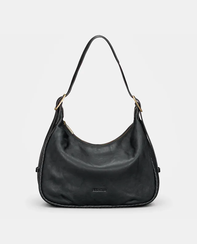 abbacino-bolso-de-hombro-de-piel-negro-con-trenzado image 1