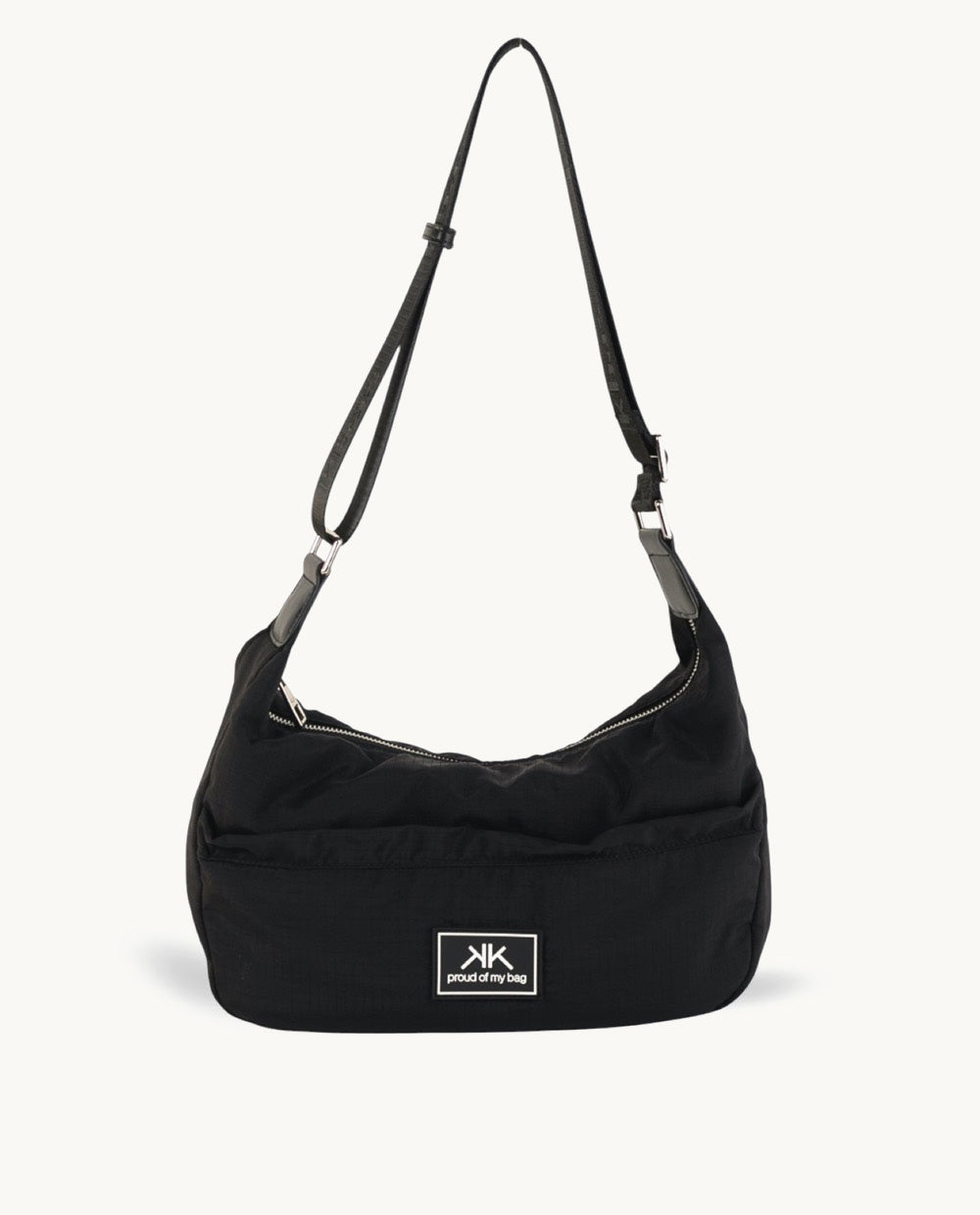 kbas-bandolera-de-nylon-negro-32x15x19-cm-correa-cruzada-y-cremallera image 1