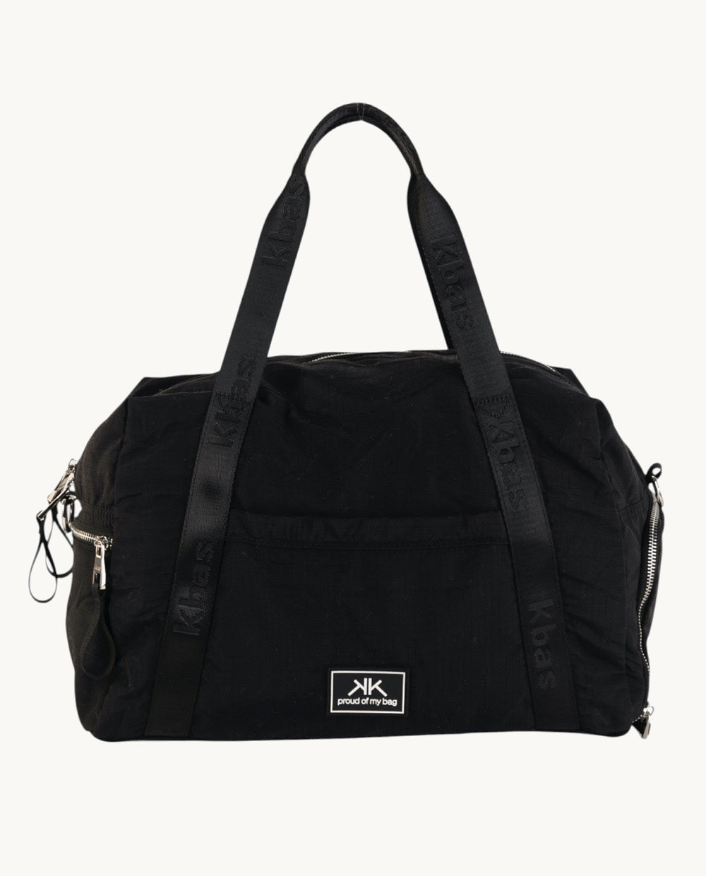 bolsa-bowling-kbas-de-nylon-negra-42-x-21-x-28-cm-con-asa-de-hombro-y-bandolera image 1