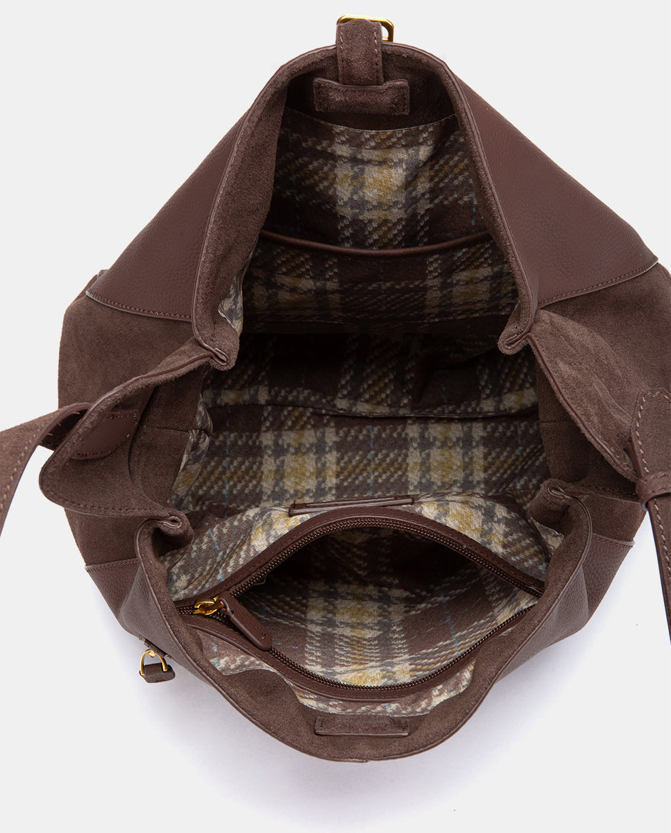 abbacino-bolso-de-hombro-piel-y-serraje-marr-n image 6