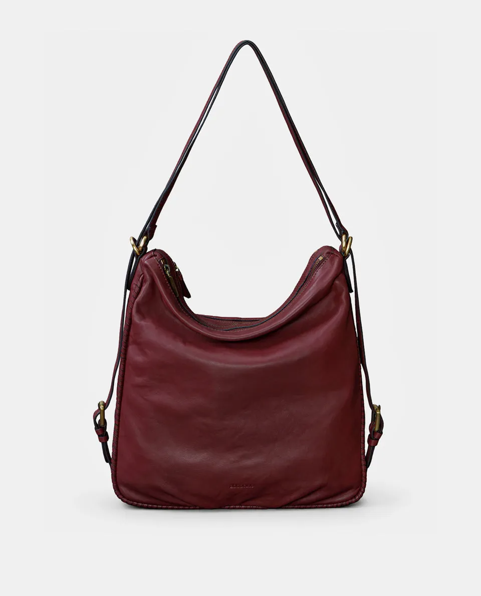 abbacino-bolso-multifuncional-mujer-piel-burdeos-mochila image 1