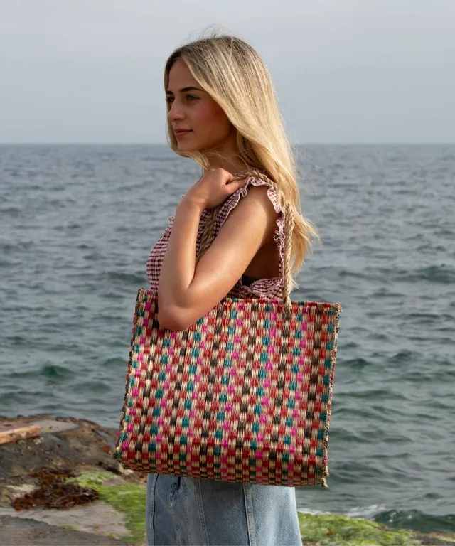 kbas-bolso-seagrass-multicolor-capazo-de-fibra-natural-para-el-d-a-a-d-a image 1