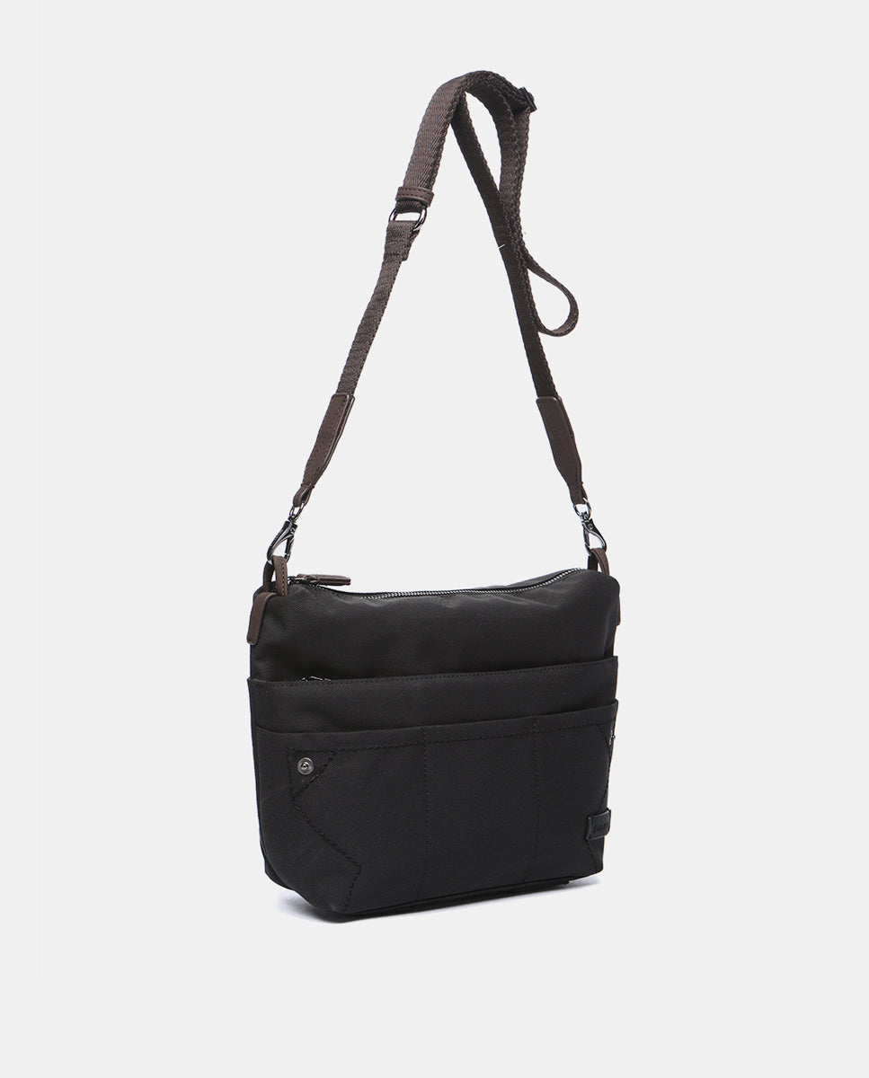 abbacino-organizador-de-bolso-negro-reciclado-bandolera-2-en-1 image 2
