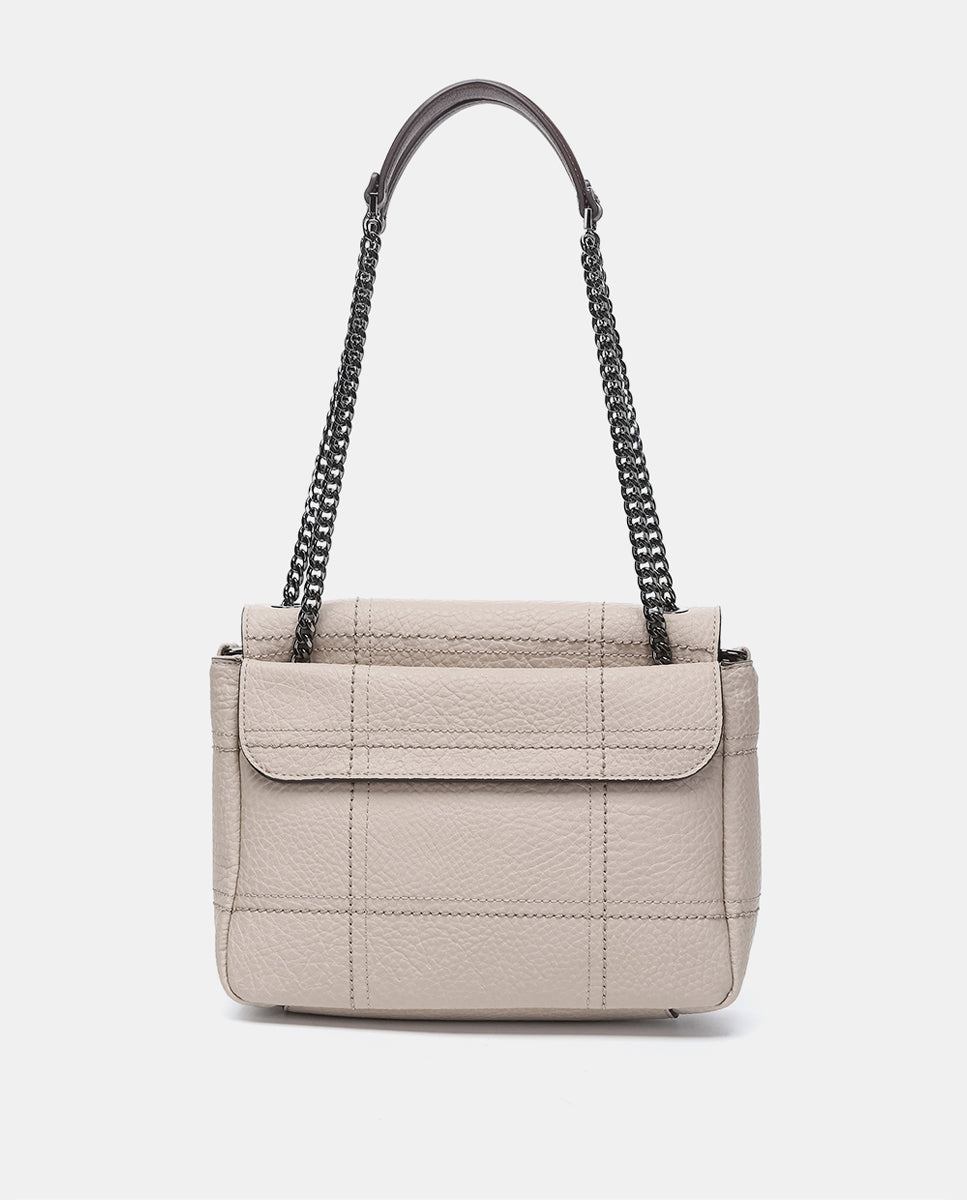 bolso-de-hombro-abbacino-beige-en-materiales-reciclados-con-cuadros-bordados image 3