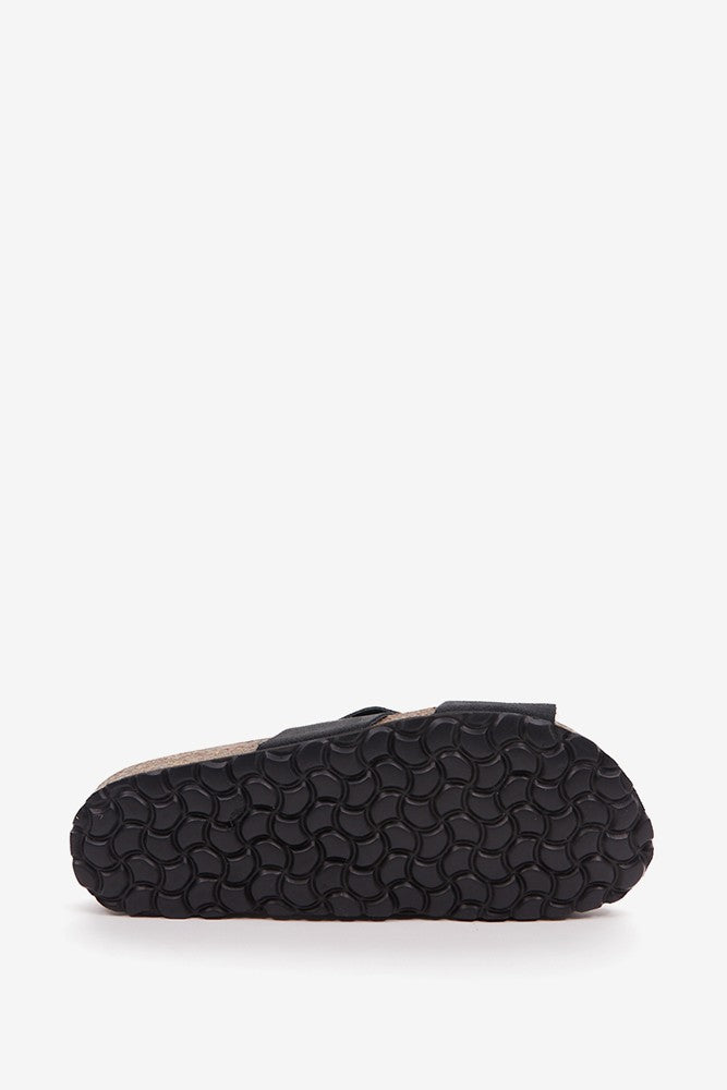 abbacino-sandalia-plana-con-hebilla-mujer-negro-serraje image 5