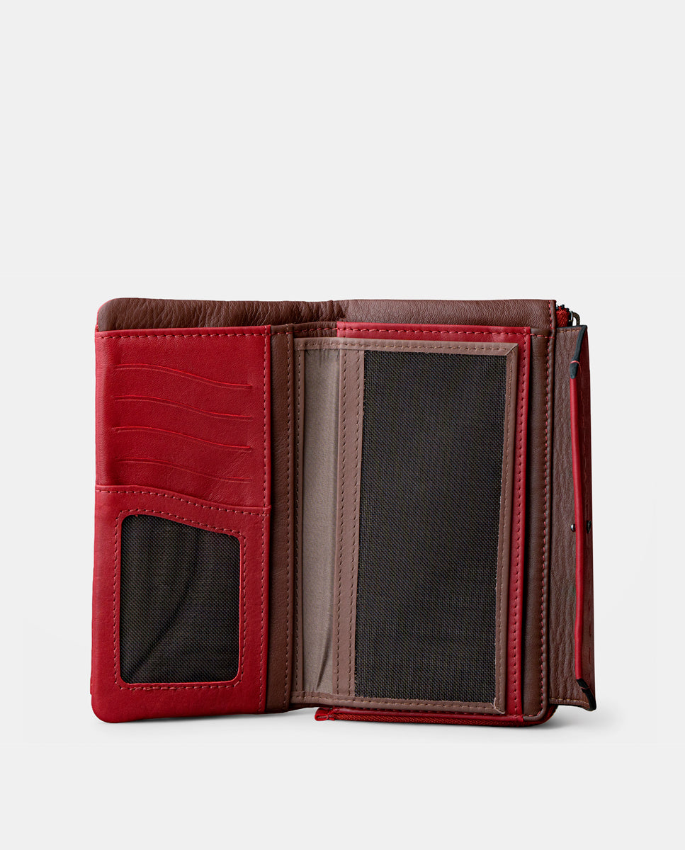 abbacino-cartera-grande-piel-roja-con-monedero image 5