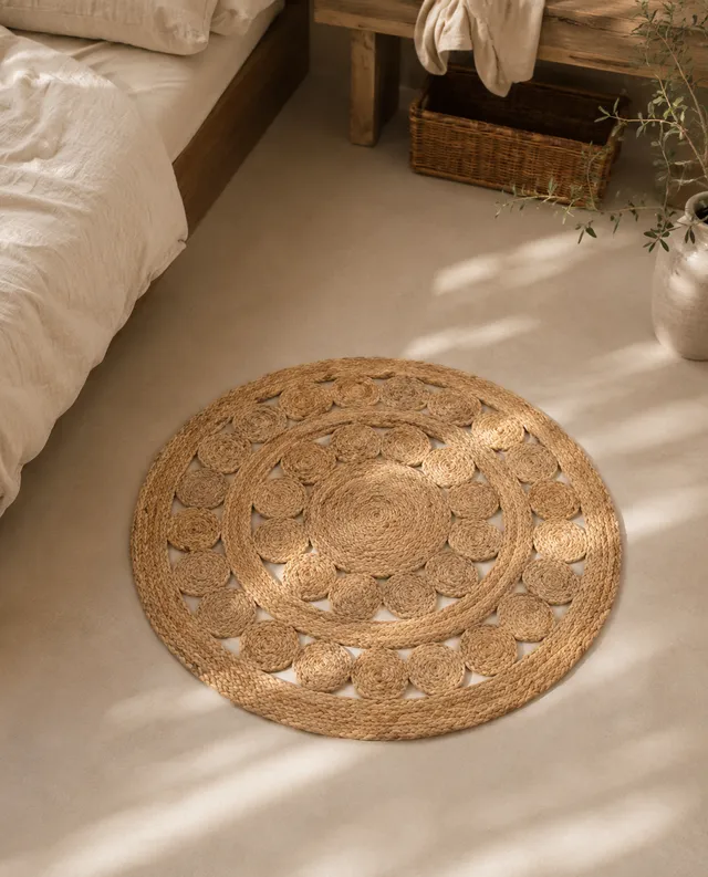 alfombra-redonda-kbas-de-yute-natural-90-cm-de-di-metro image 1