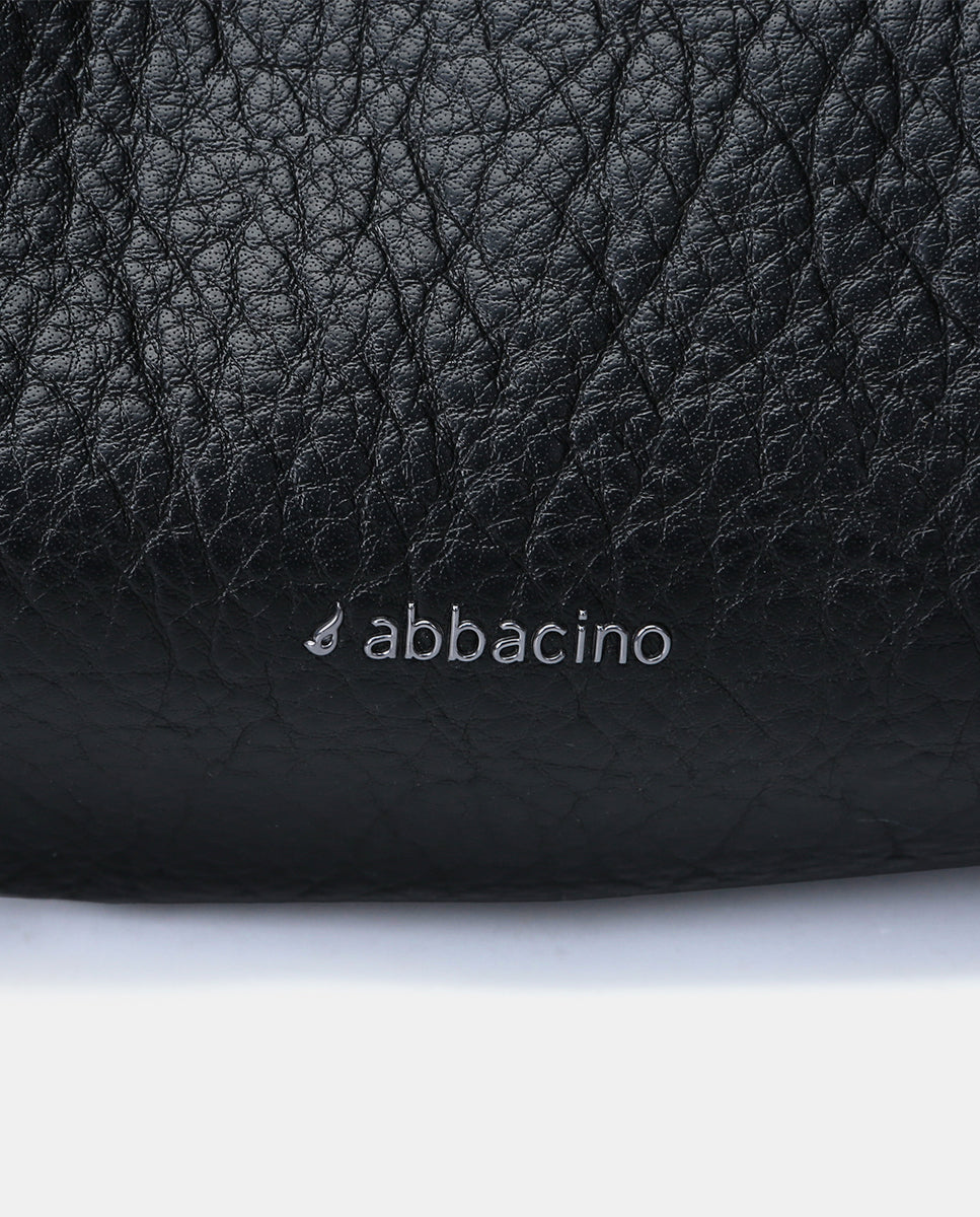 abbacino-bolso-de-mano-negro-materiales-reciclados-texturizado image 6