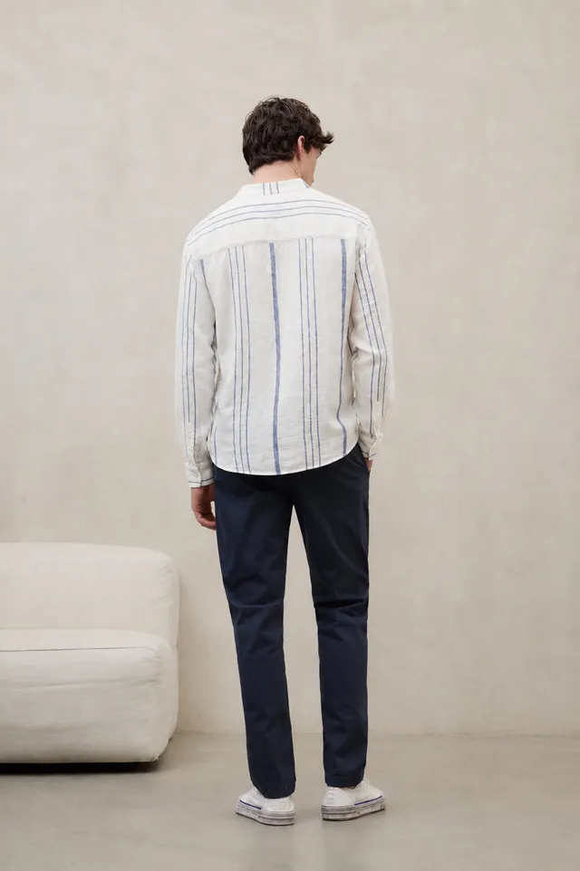 camisa-de-rayas-willy-blanca-de-ecoalf image 1