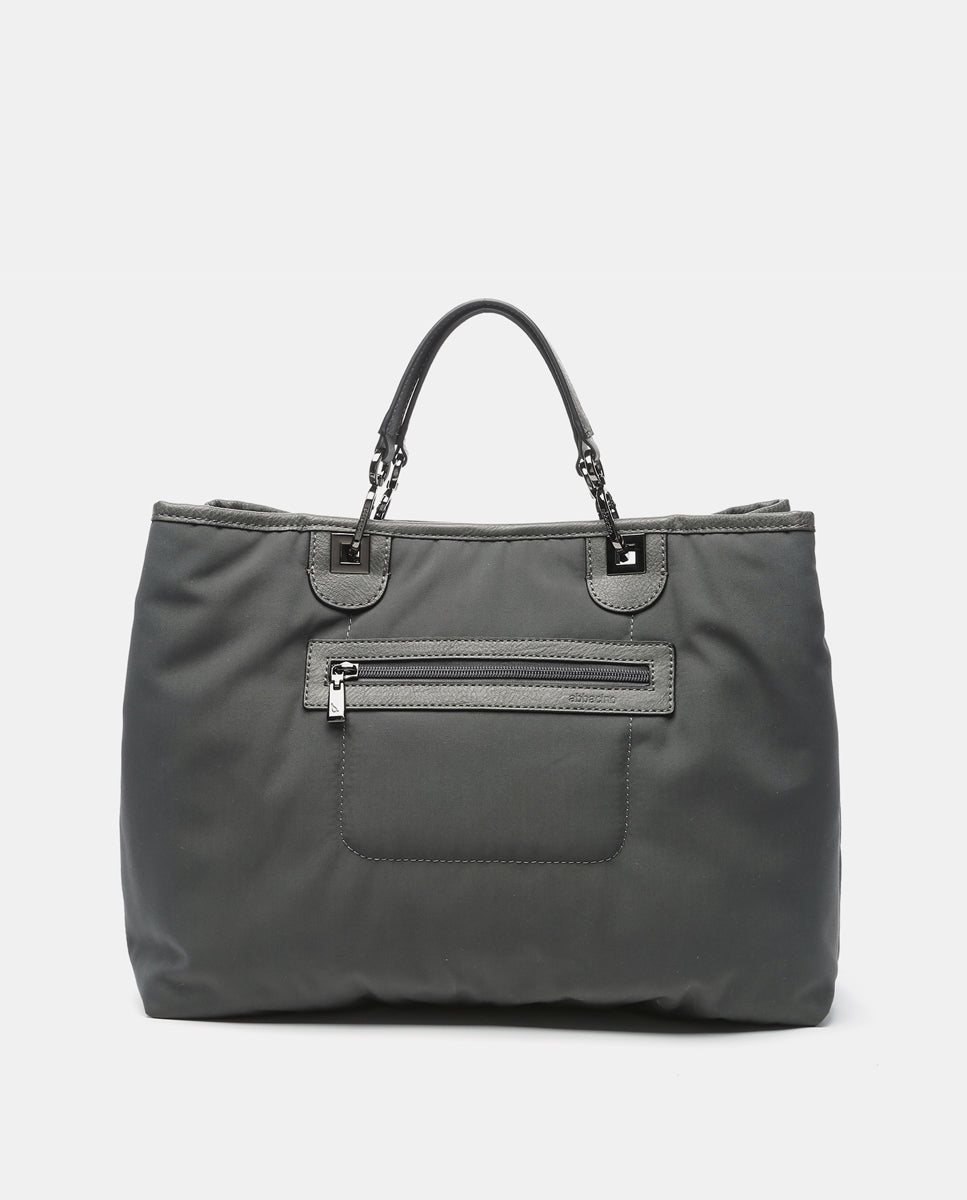 abbacino-lady-bag-bolso-de-mano-grande-de-nylon-gris image 3