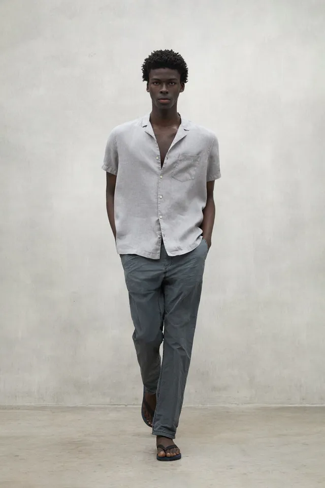 camisa-ecoalf-sutar-de-lino-para-hombre-gris-fit-regular image 1