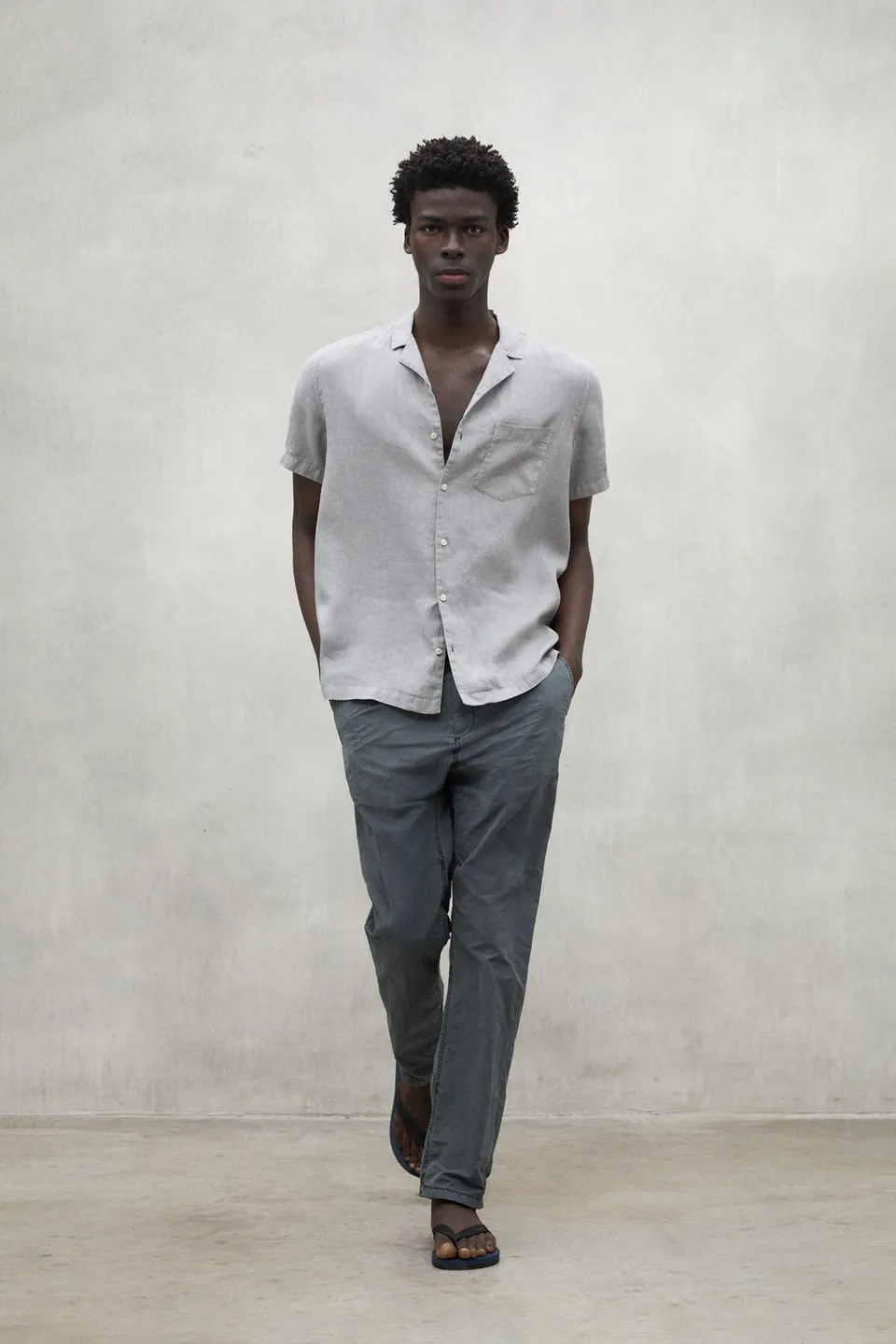 camisa-ecoalf-sutar-de-lino-para-hombre-gris-fit-regular image 1