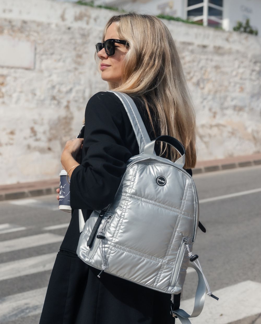 kbas-mochila-de-nylon-con-cremallera-color-plata image 1
