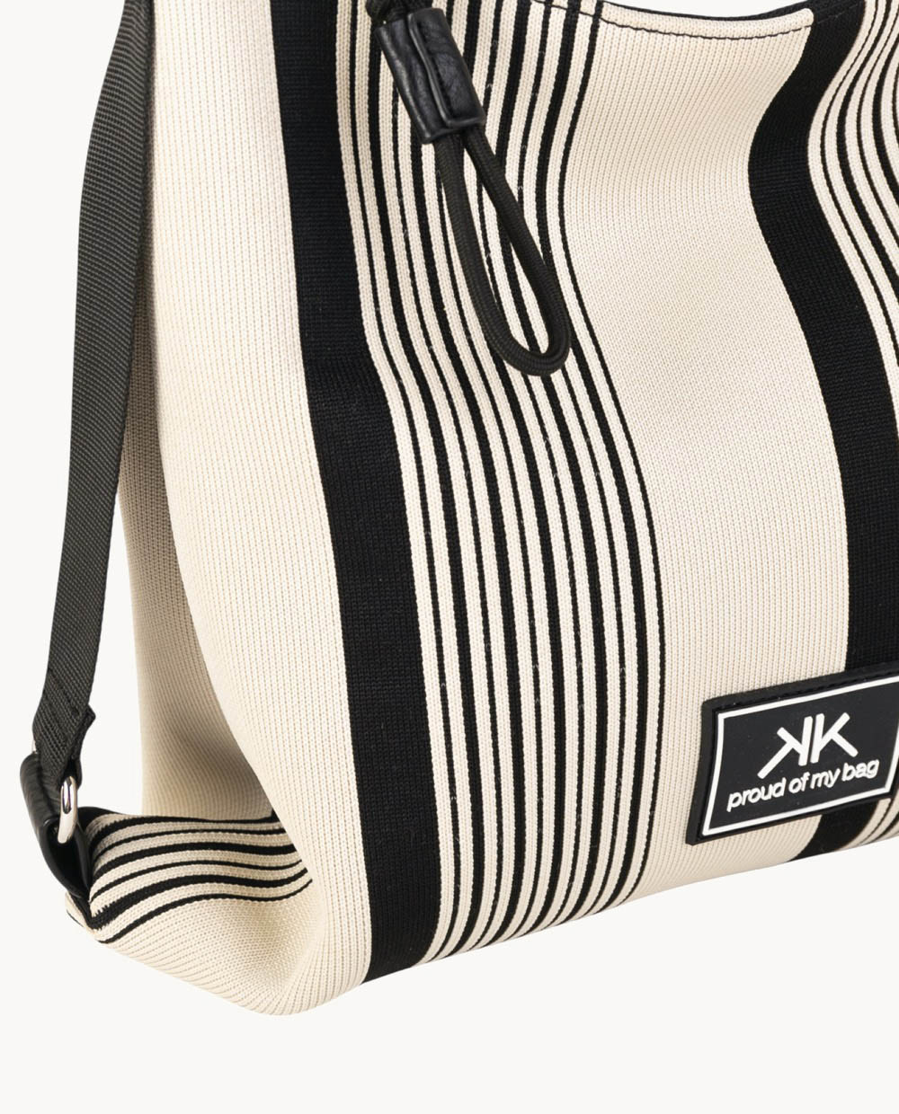 kbas-bandolera-de-algod-n-con-cremallera-negro-blanco image 3