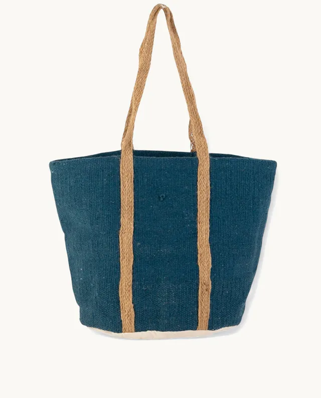 bolso-tote-de-algod-n-y-yute-kbas-color-azul image 1