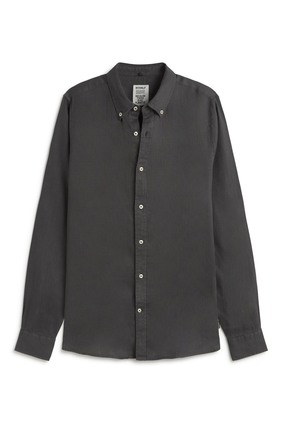 camisa-malibu-de-ecoalf-para-hombre-100-lino-gris-oscuro-manga-larga-fit-regular image 7