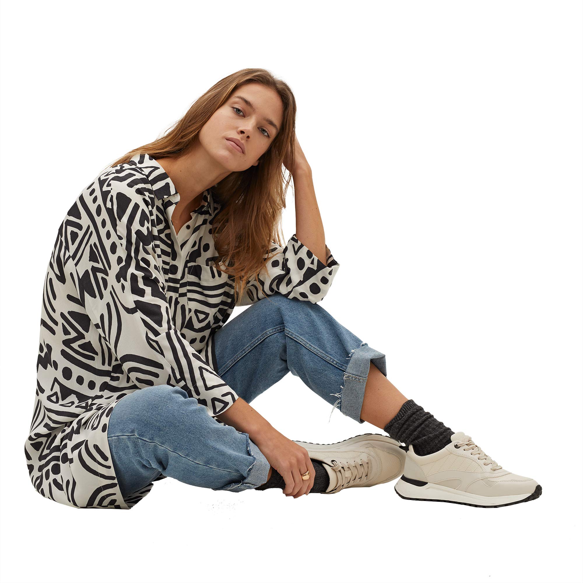 parfois-vestido-camisero-estampado-mujer-2 image 2