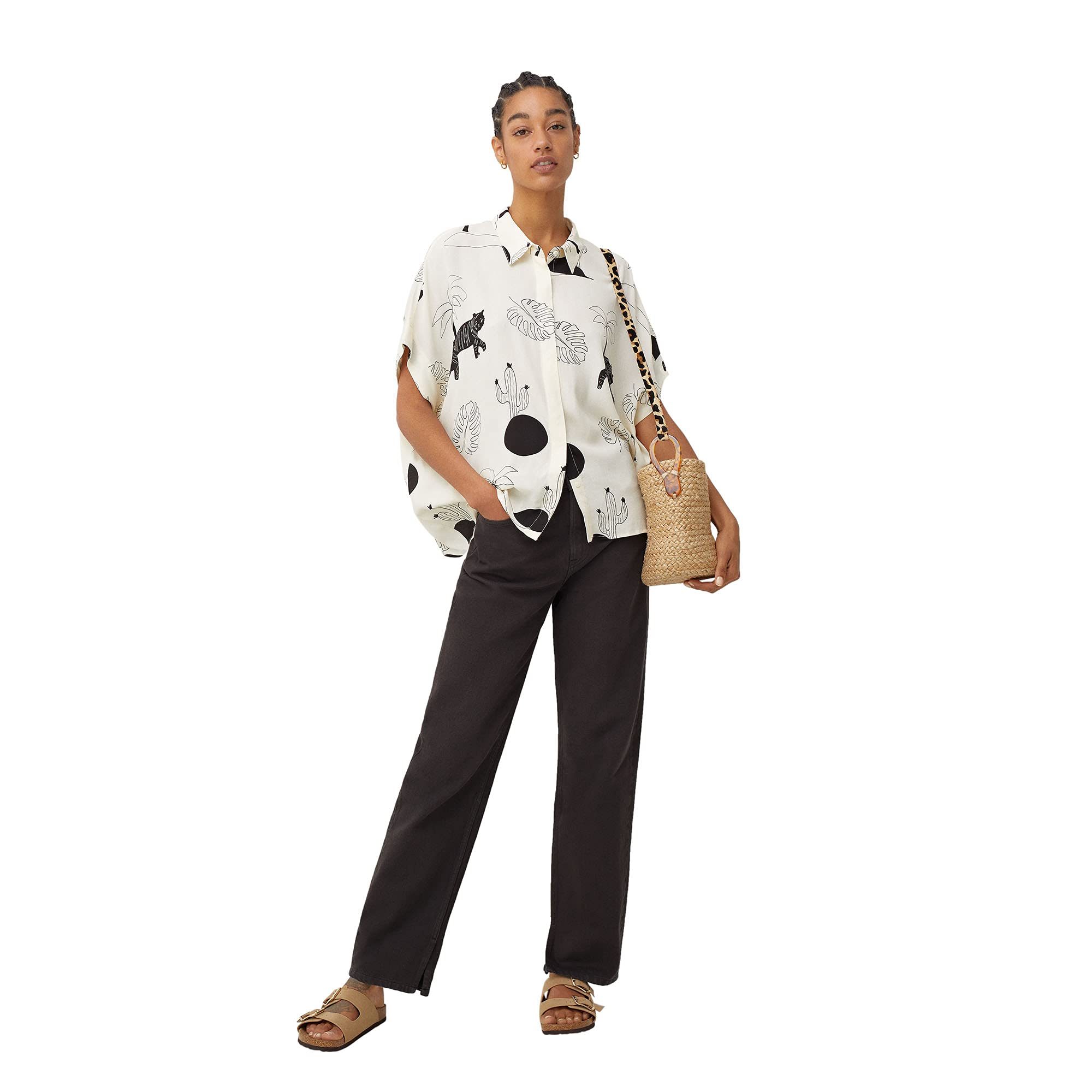 parfois-camisa-oversize-estampada-mujer-talla-nica-crudo image 3