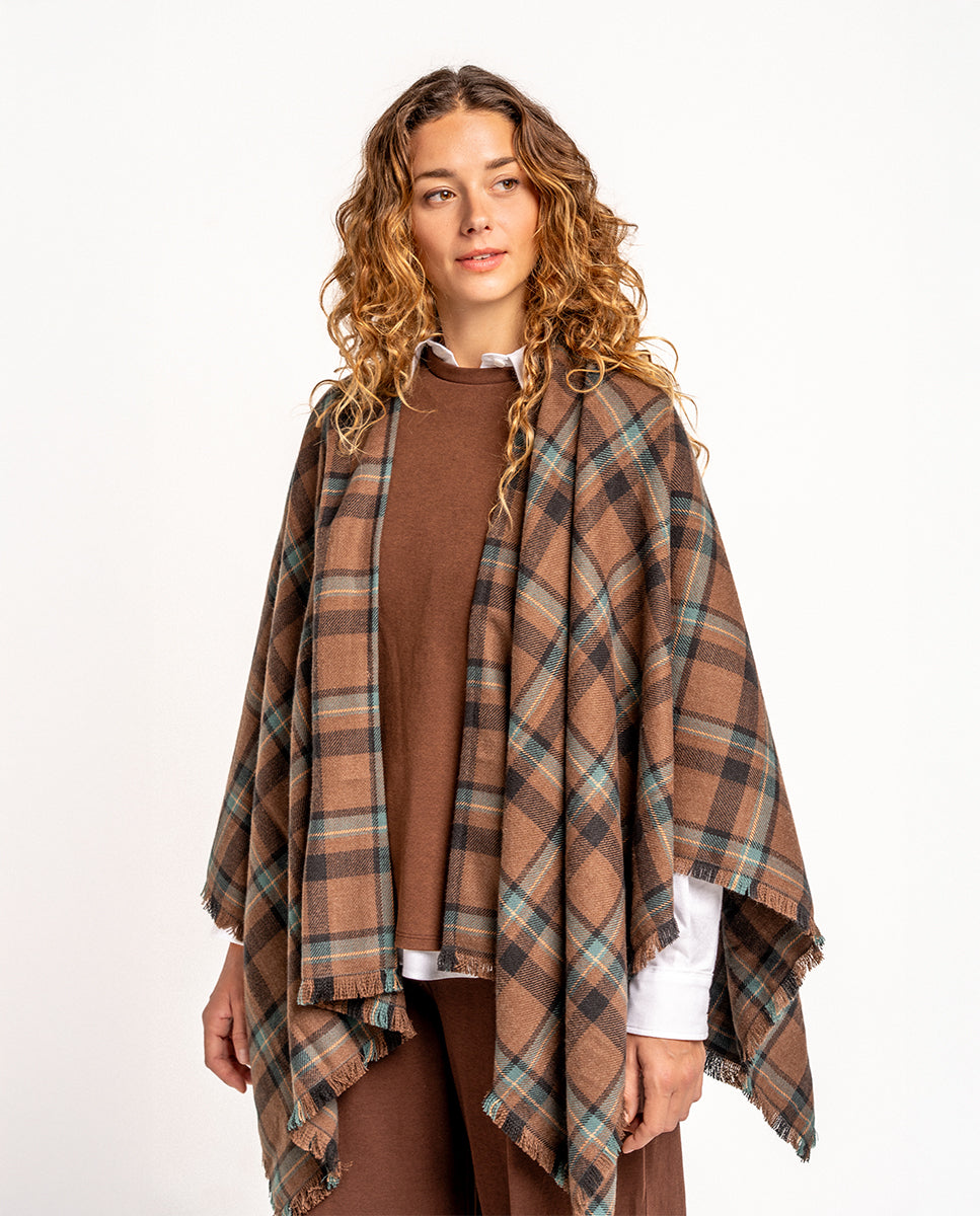 poncho-abbacino-mujer-cuadros-escoceses-marr-n image 1