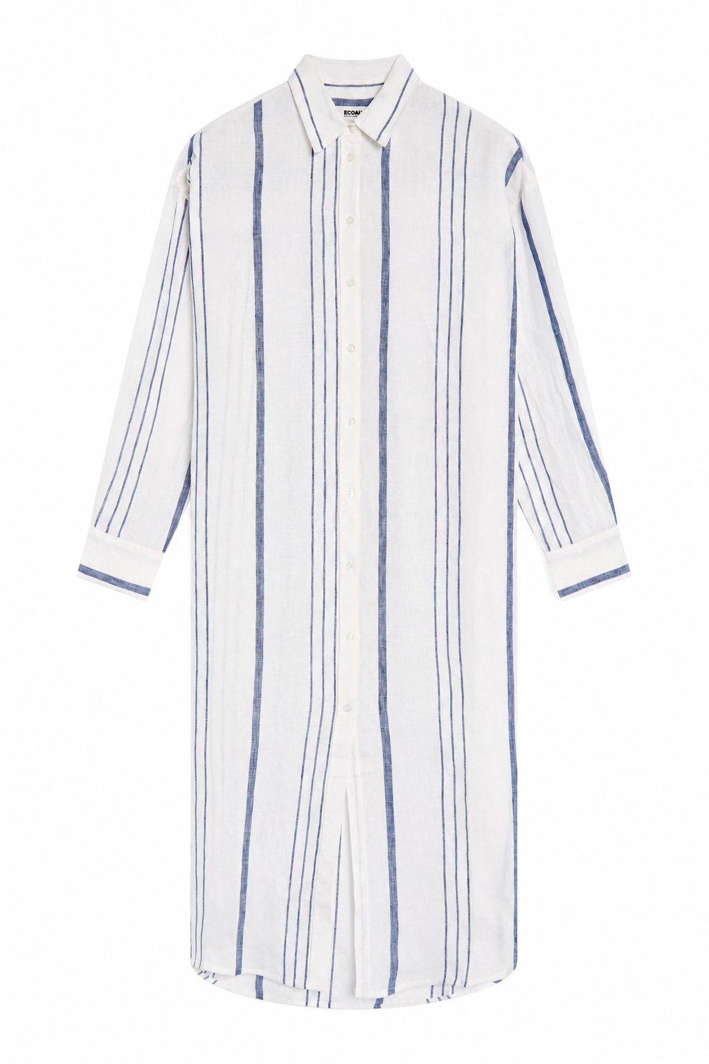 vestido-camisero-ecoalf-darea-de-rayas-55-lino-blanco-mujer image 5