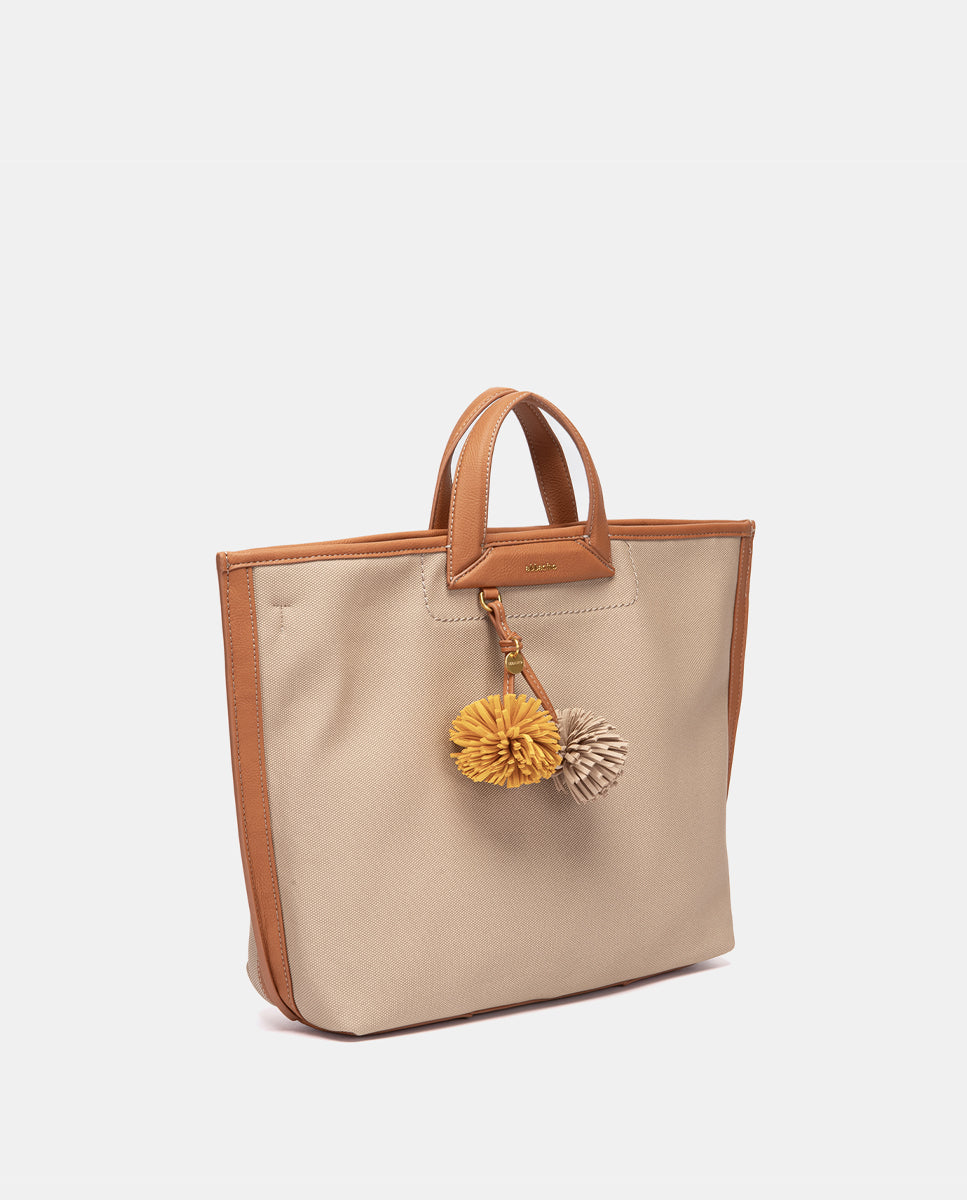 abbacino-bolso-shopper-camel-de-materiales-reciclados image 2