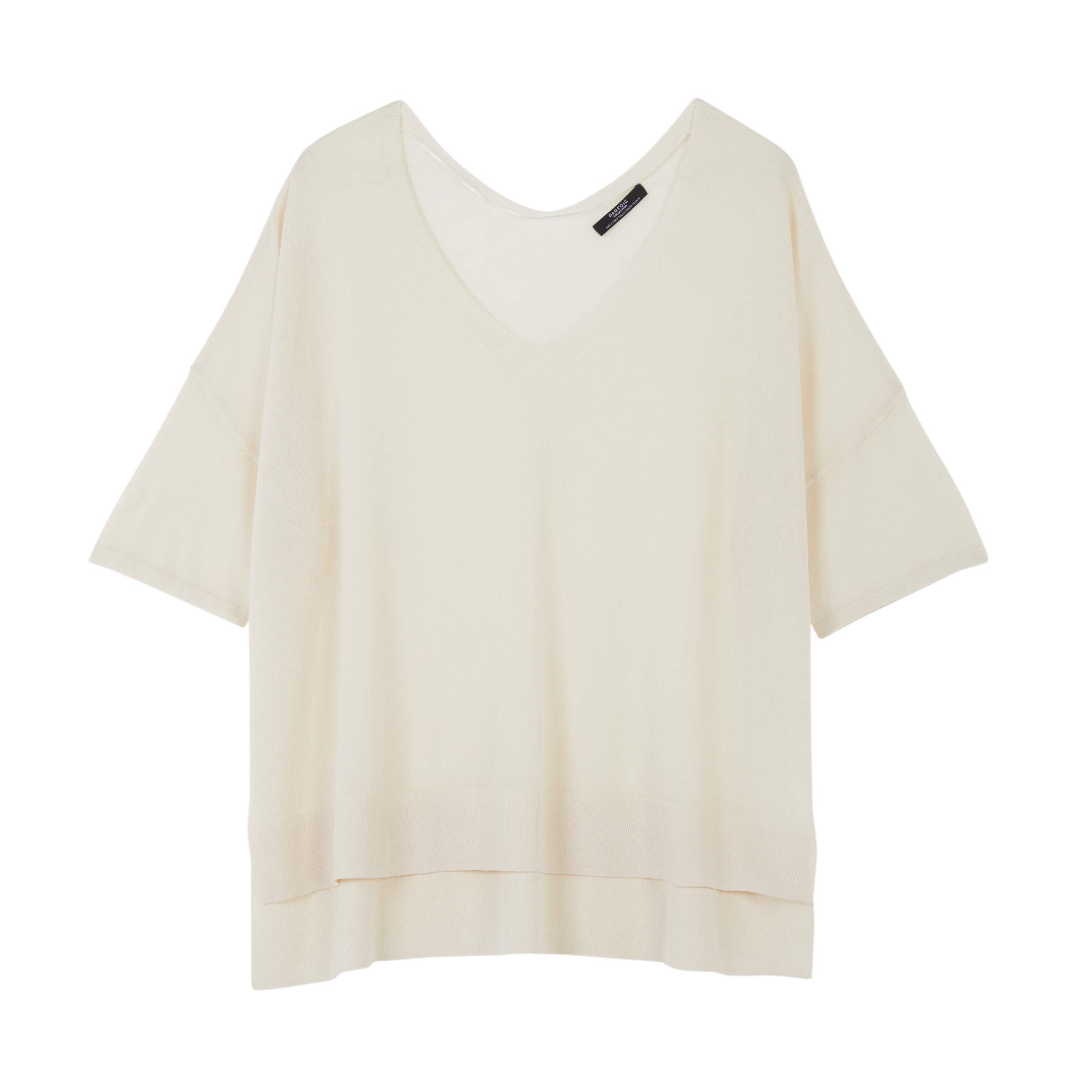 parfois-top-de-punto-escote-pico-mujer image 1
