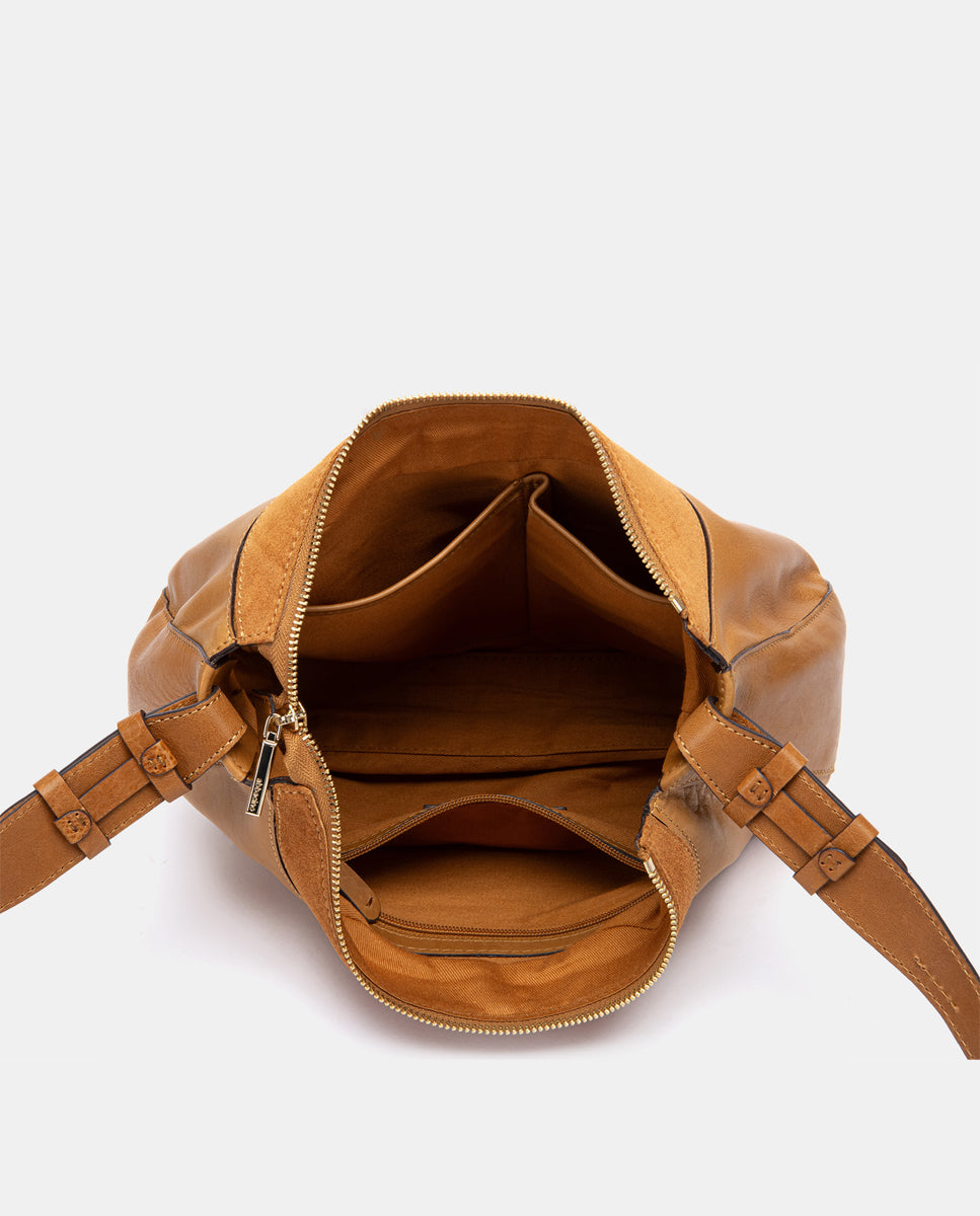 abbacino-bandolera-en-piel-y-serraje-cognac-con-cremallera image 5