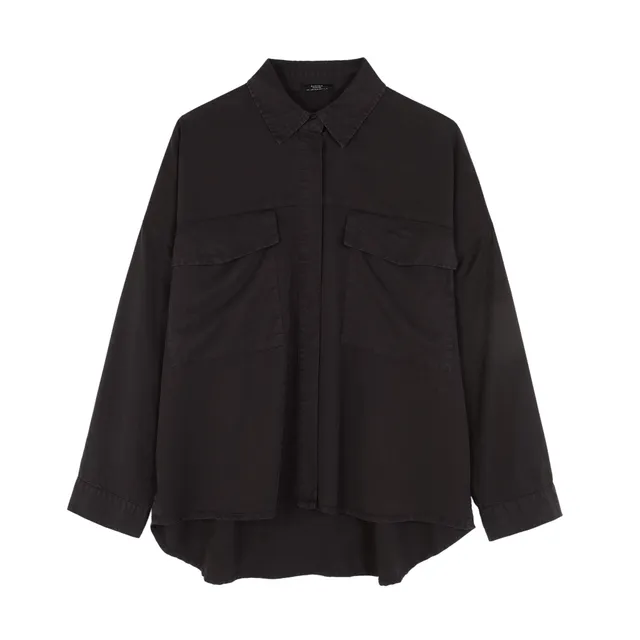 parfois-camisa-oversize-lisa-negra-para-mujer image 1