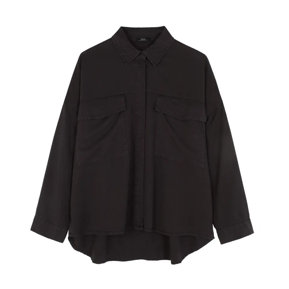 parfois-camisa-oversize-lisa-negra-para-mujer image 1
