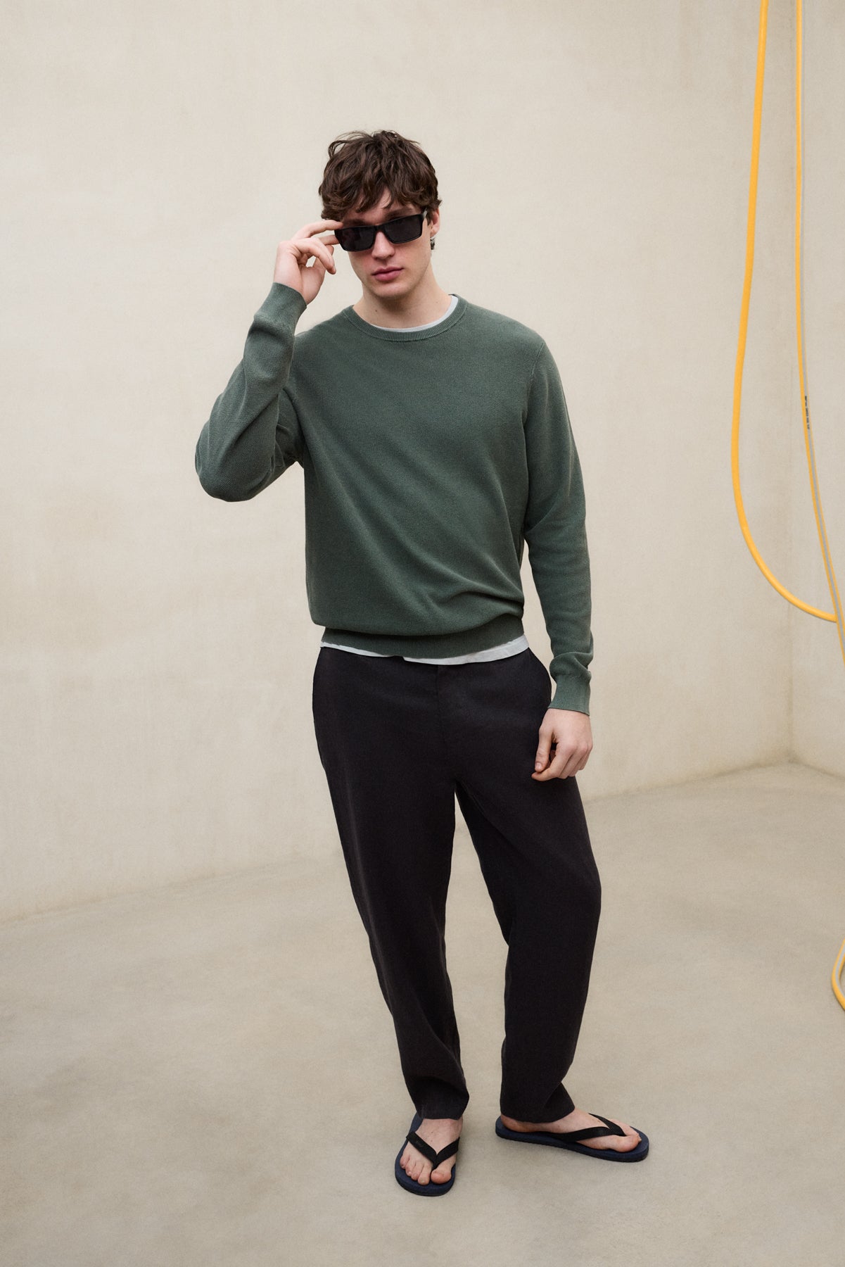 ecoalf-jersey-naranjo-verde-algod-n-org-nico-fit-relajado image 3