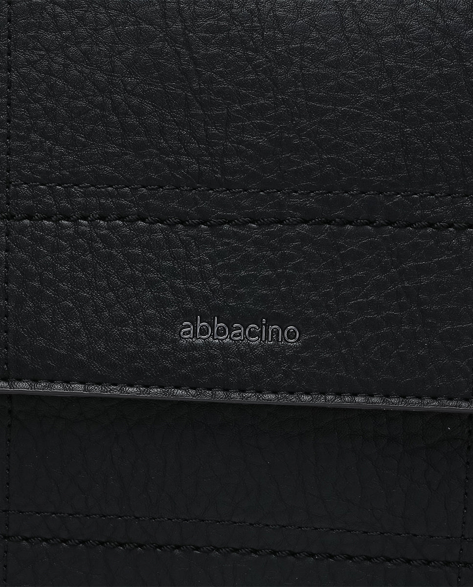 abbacino-bolso-de-hombro-negro-reciclado-minimalista-cuadros-bordados image 7