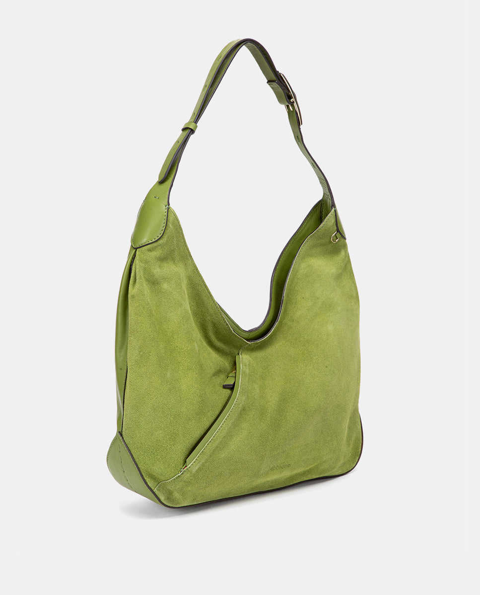 abbacino-bolso-de-hombro-hobo-piel-y-serraje-verde image 3