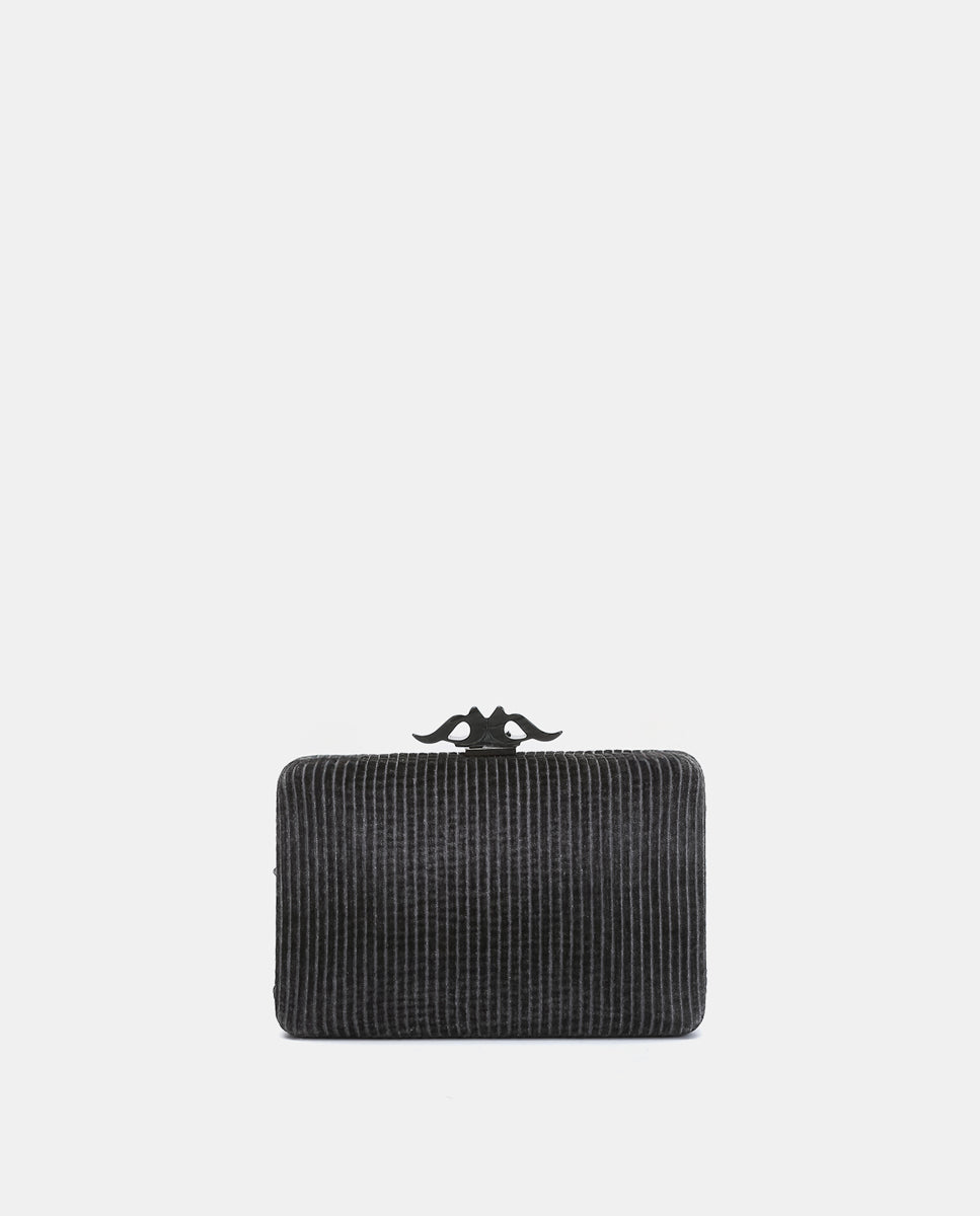 clutch-abbacino-terciopelo-plateado-fiesta image 1