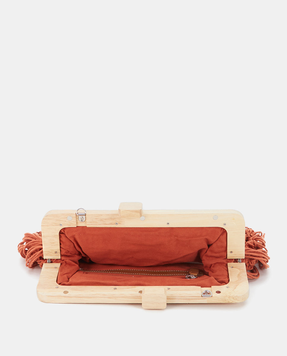 abbacino-clutch-macram-naranja-boho-con-flecos image 6