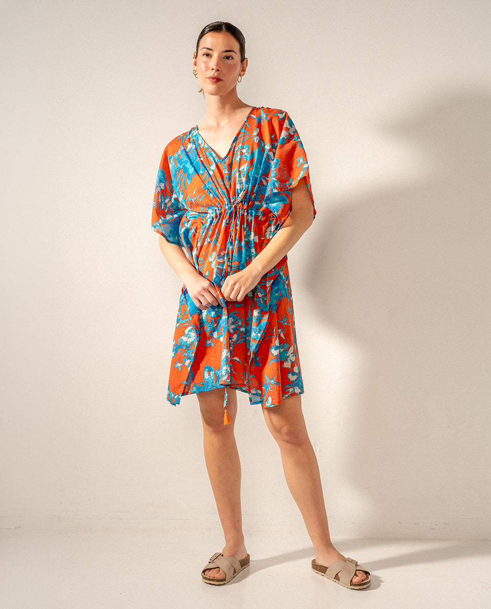 abbacino-caft-n-algod-n-floral-rojo-mujer image 2