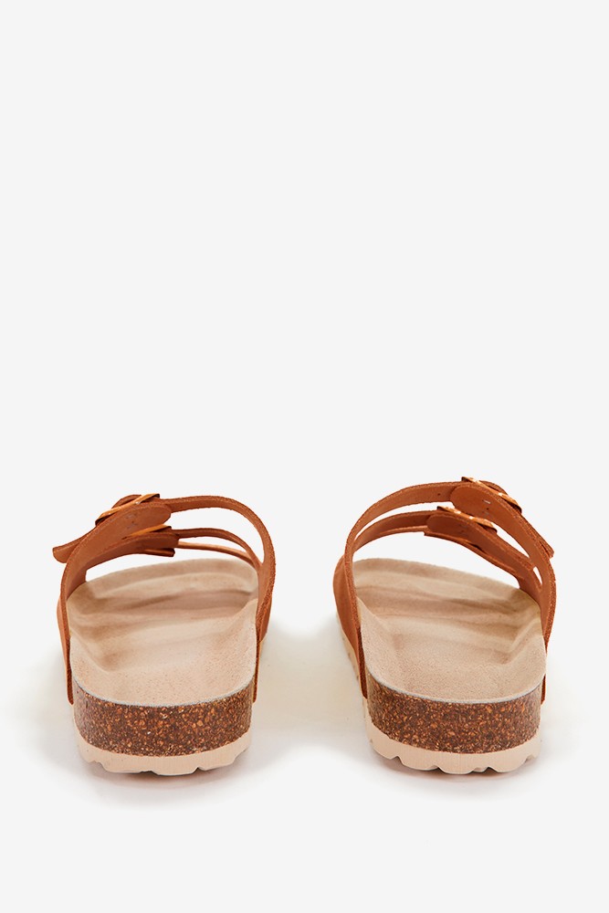 abbacino-sandalia-plana-mujer-piel-triple-hebilla-cognac image 4